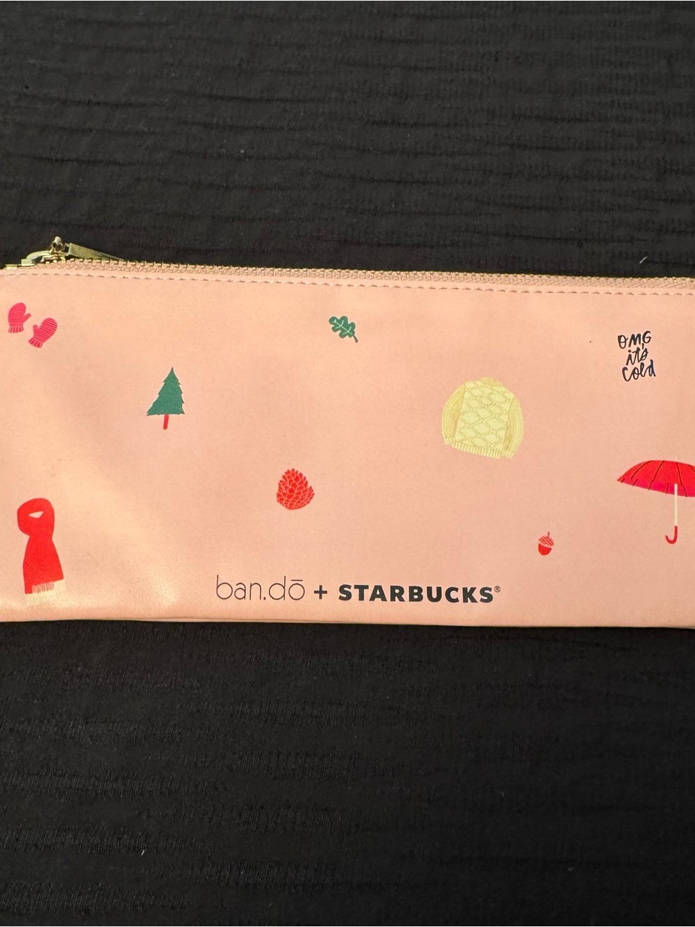 Starbucks Ban.do Bando Pouch Cosmetic Zipper Bag OMG It’s Cold Makeup